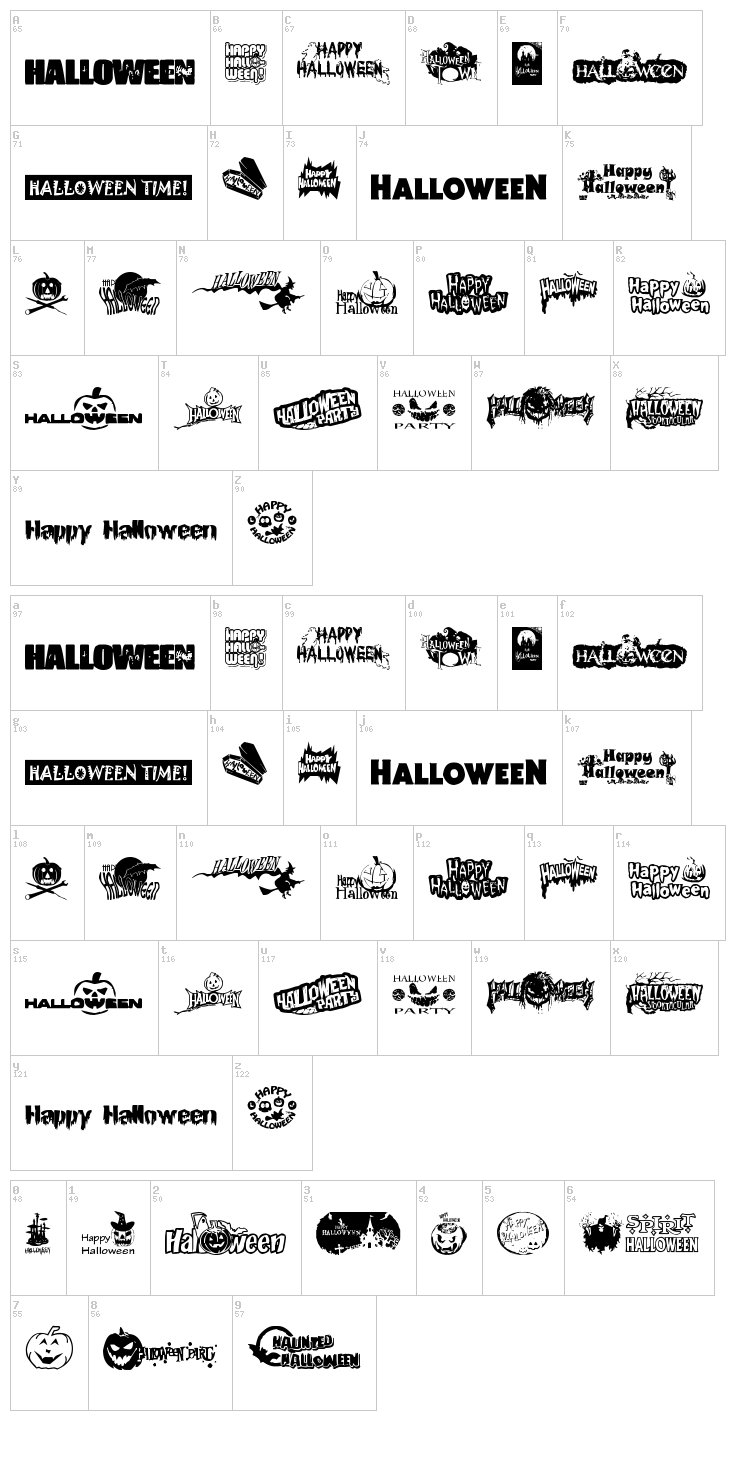 Halloween Logo font map